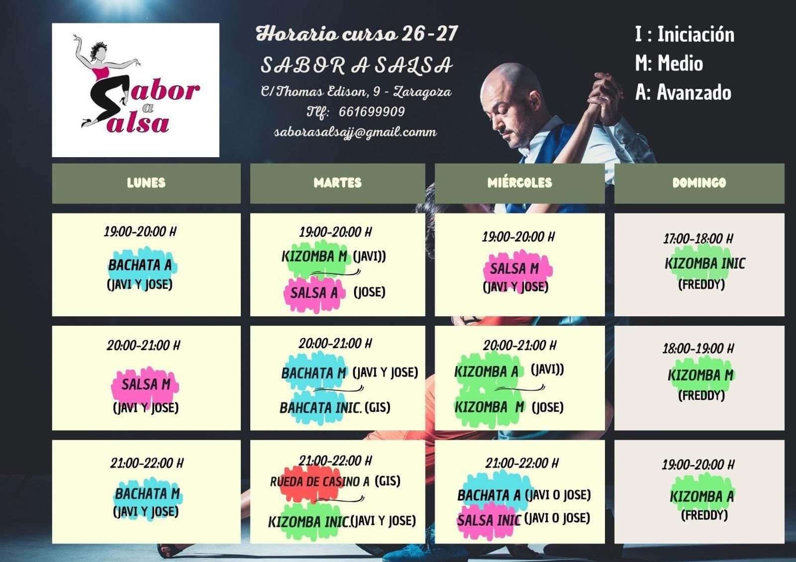 Cartel de Clases de salsa en Sabor a Salsa