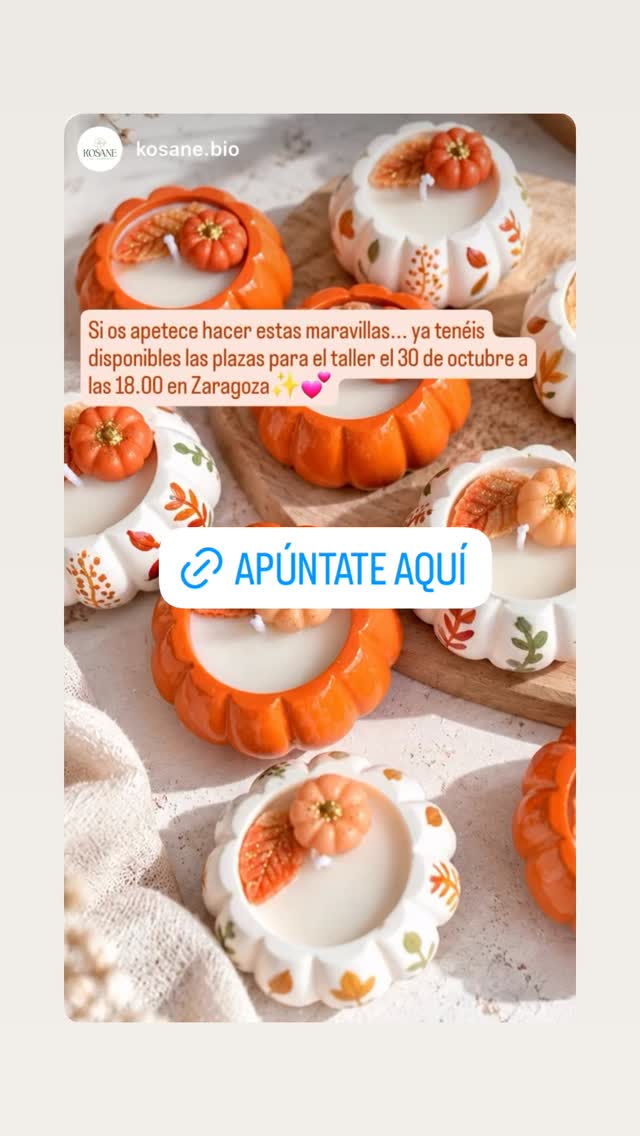 Cartel de Crea tu vela aromática de calabaza con Kosane en Gemini