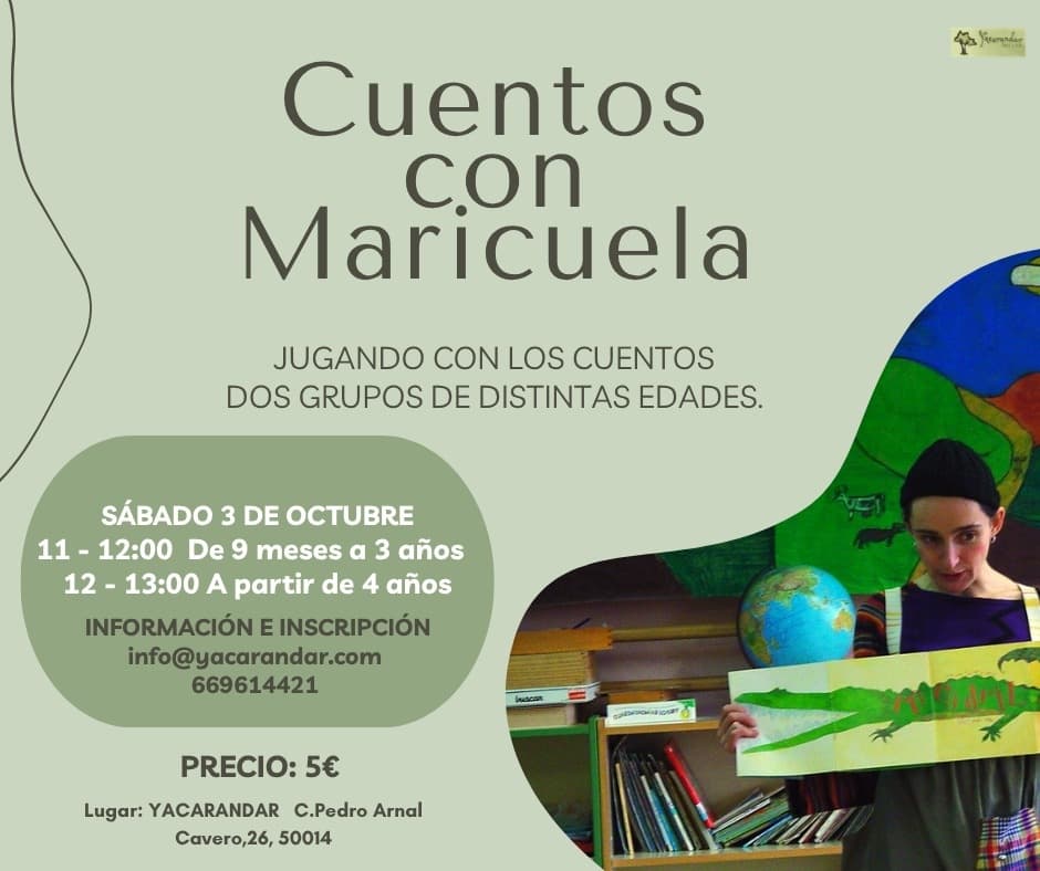 Cartel de Cuentos con Maricuela (de 9 meses a 3 años)