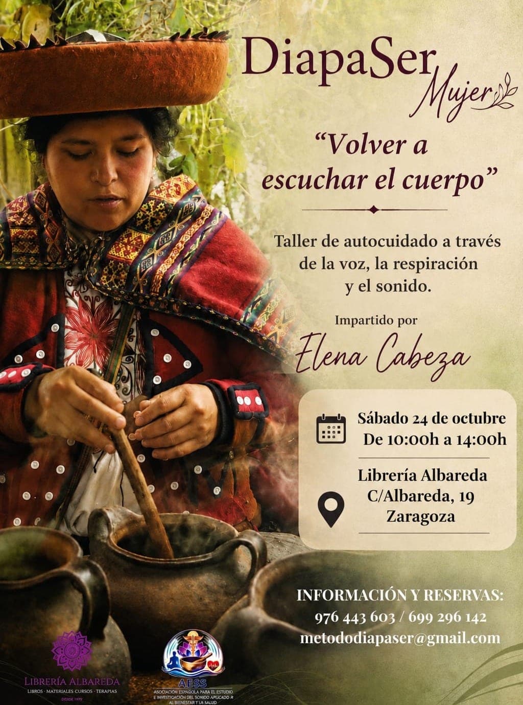 Cartel de DiapaSer Mujer: «Volver a escuchar el cuerpo», taller con Elena Cabeza