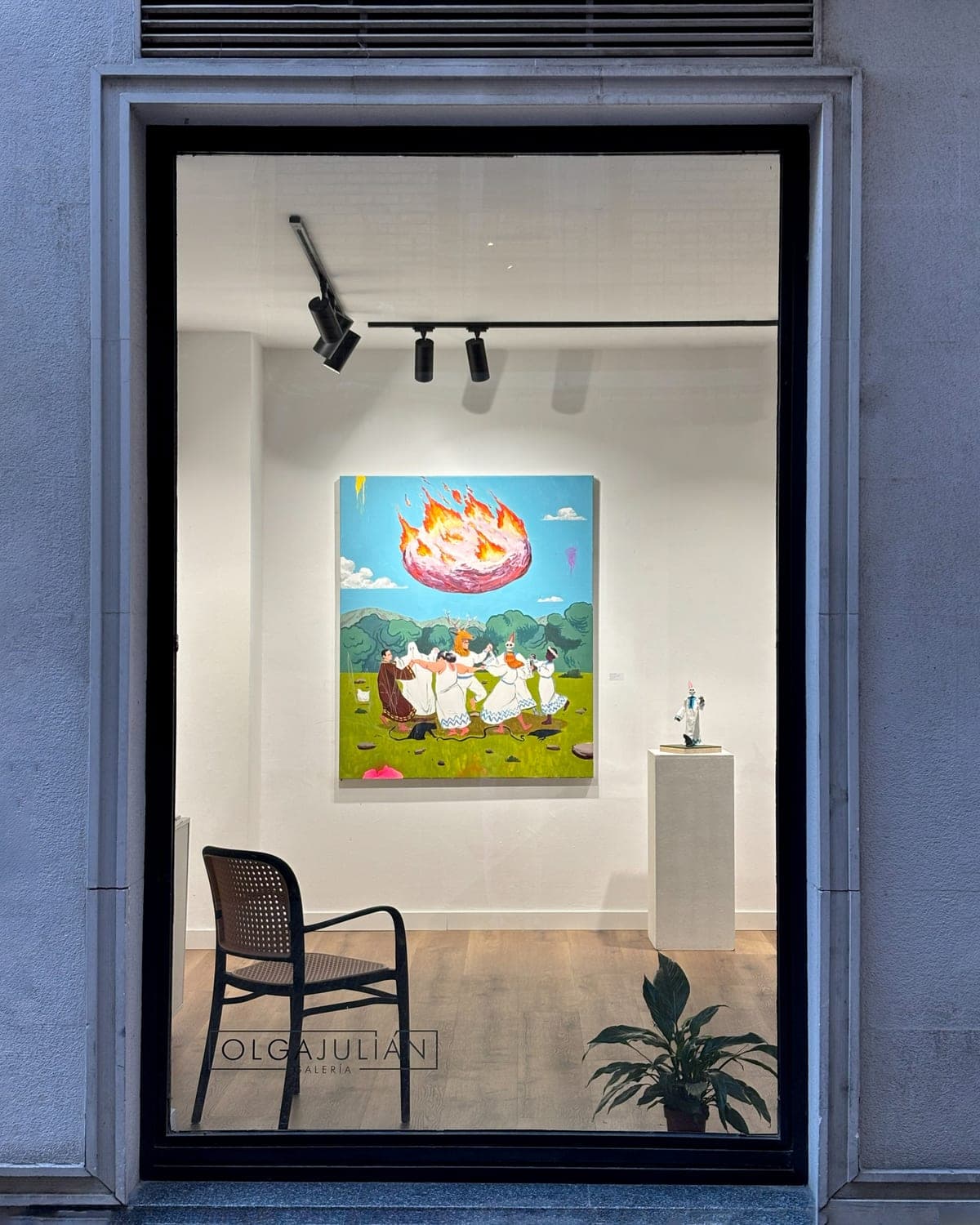 Cartel de «Donde solo queda bailar», de Alejandro Pastor, en la Galería Olga Julián