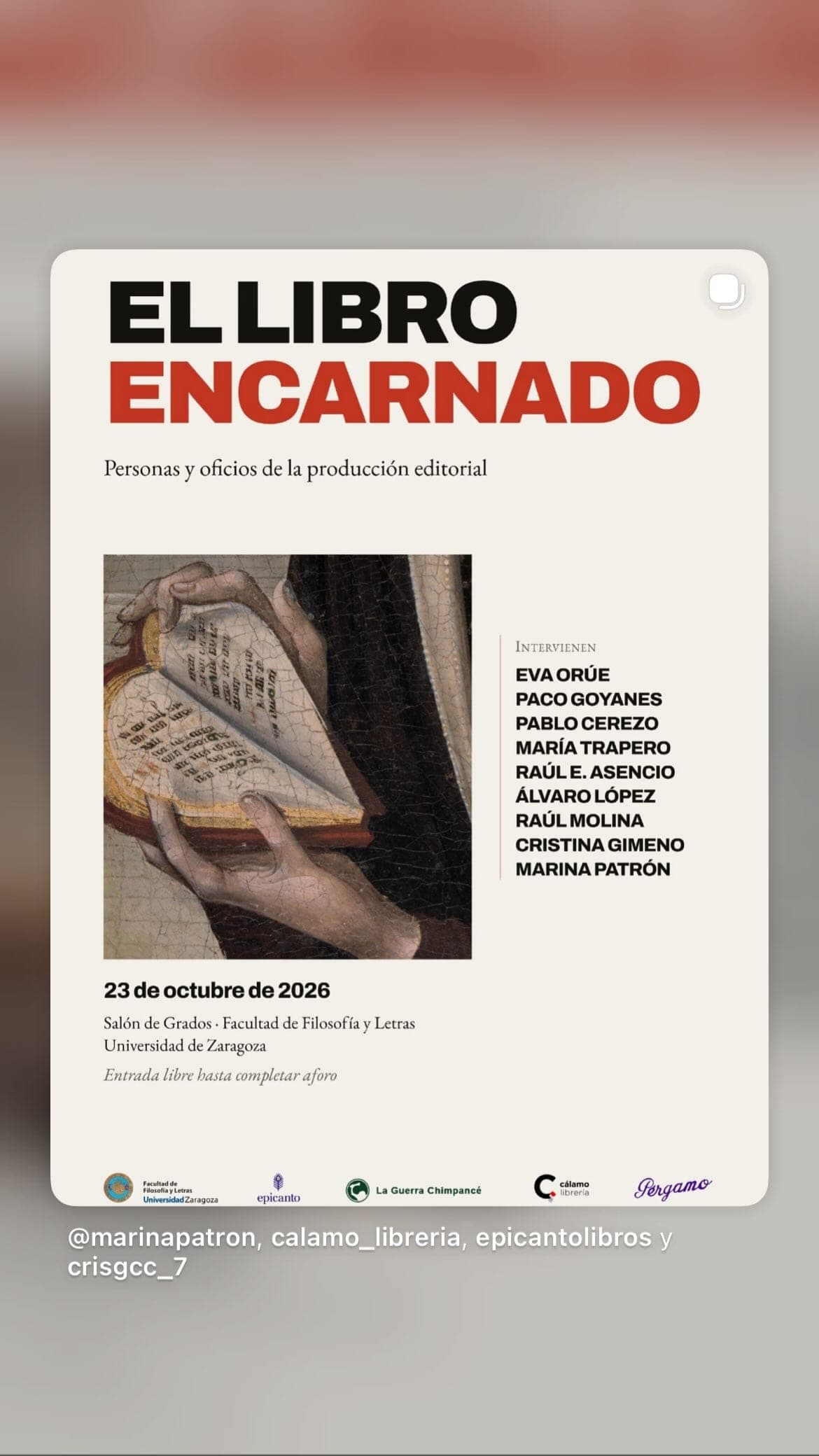 Cartel de El libro encarnado: personas y oficios de la producción editorial