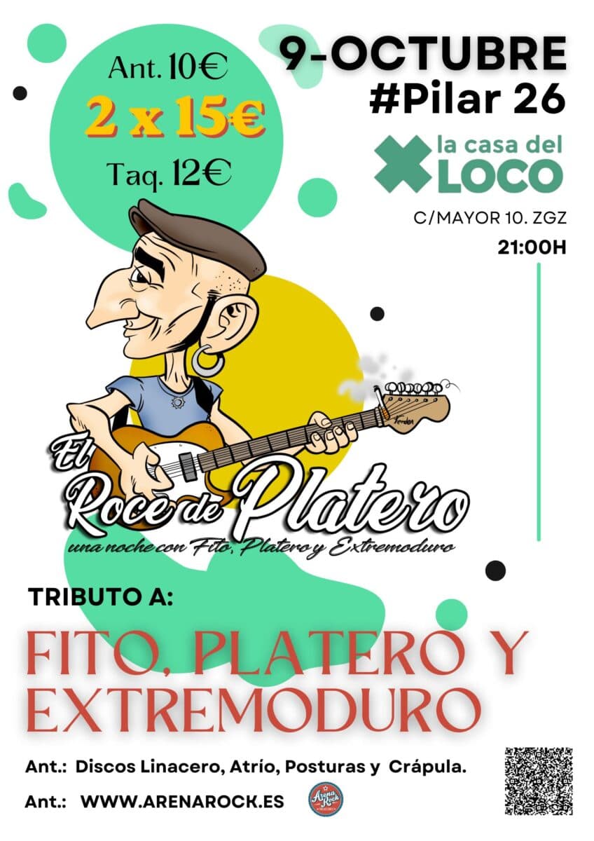 Cartel de El Roce de Platero. Tributo a Extremoduro, Platero y Tú y Fito