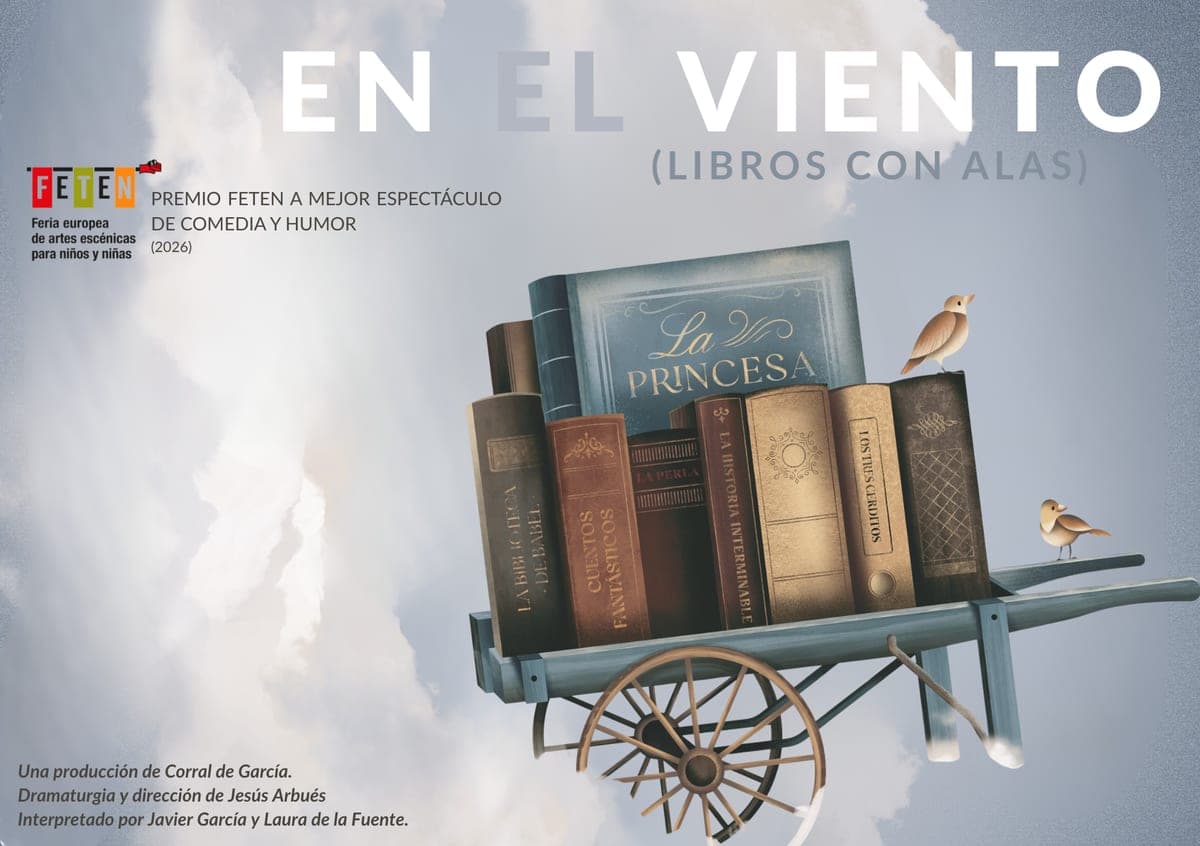 Cartel de En el viento. Libros con alas (Corral de García), títeres en el Parque Grande