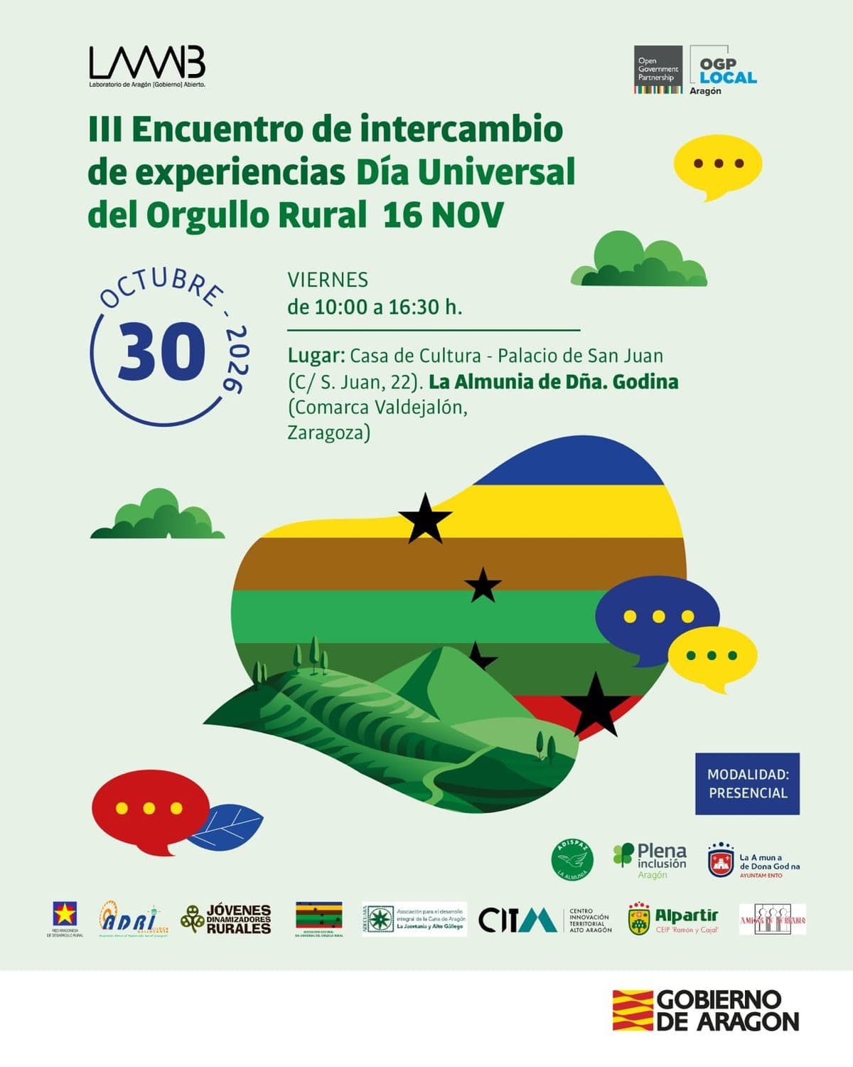 Cartel de III Encuentro de intercambio de experiencias del Día Universal del Orgullo Rural