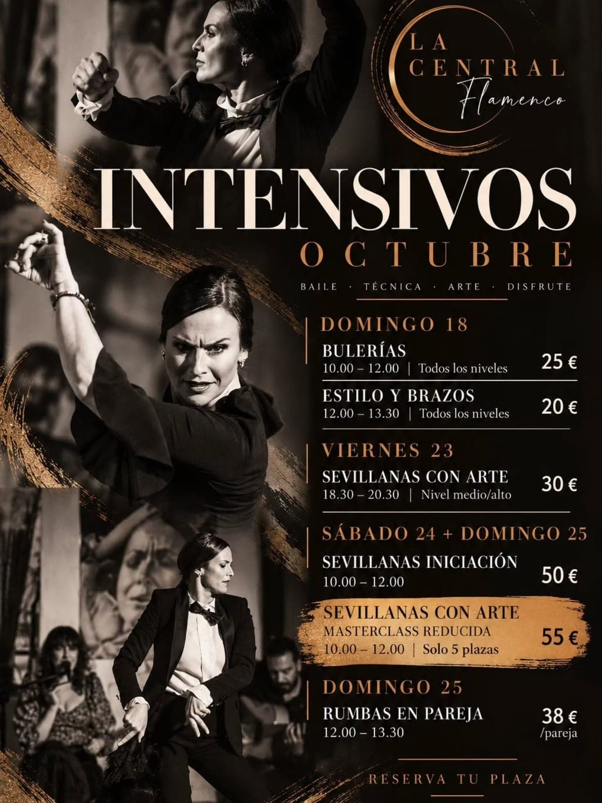 Cartel de Intensivo de bulerías en La Central Flamenco