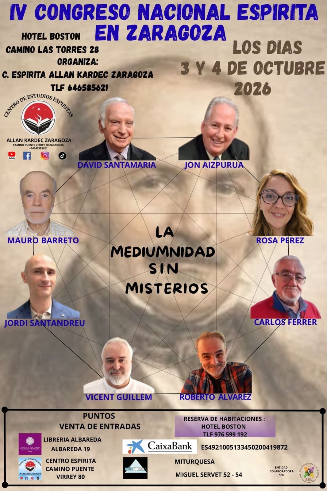 Cartel de IV Congreso Nacional Espírita: la mediumnidad sin misterios