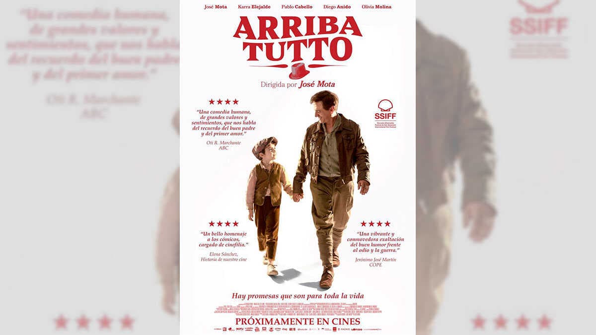 Cartel de José Mota presenta «Arriba Tutto» en los Cines Palafox