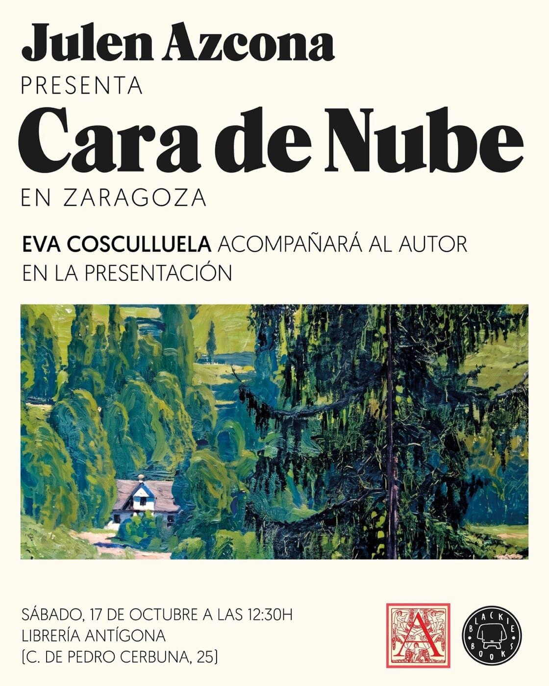 Cartel de Julen Azcona presenta «Cara de nube» en Antígona