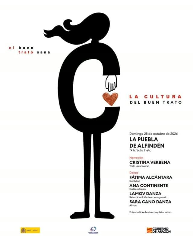 Cartel de «La cultura del buen trato»: danza y narración en La Puebla de Alfindén