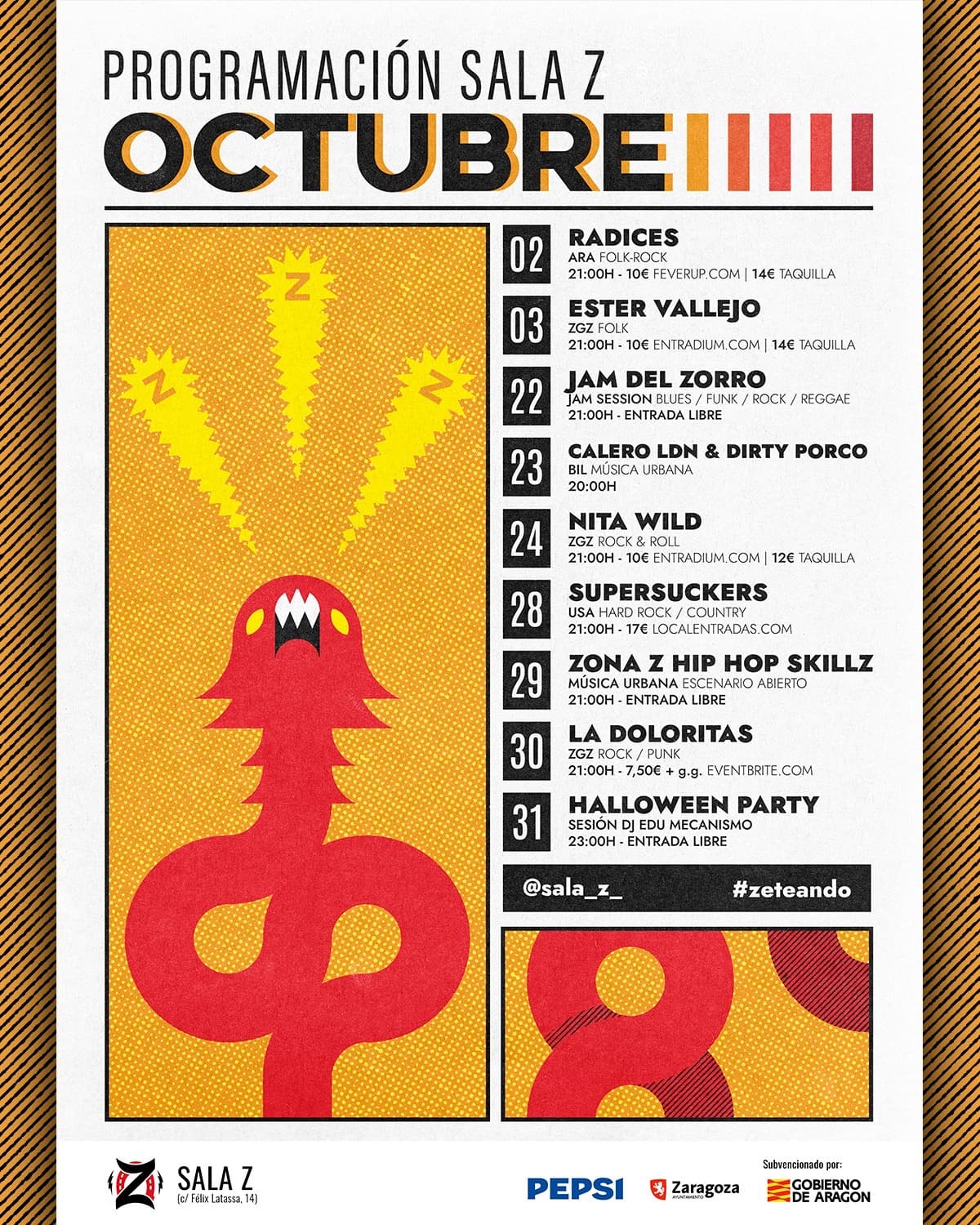 Cartel de La Doloritas en Sala Z
