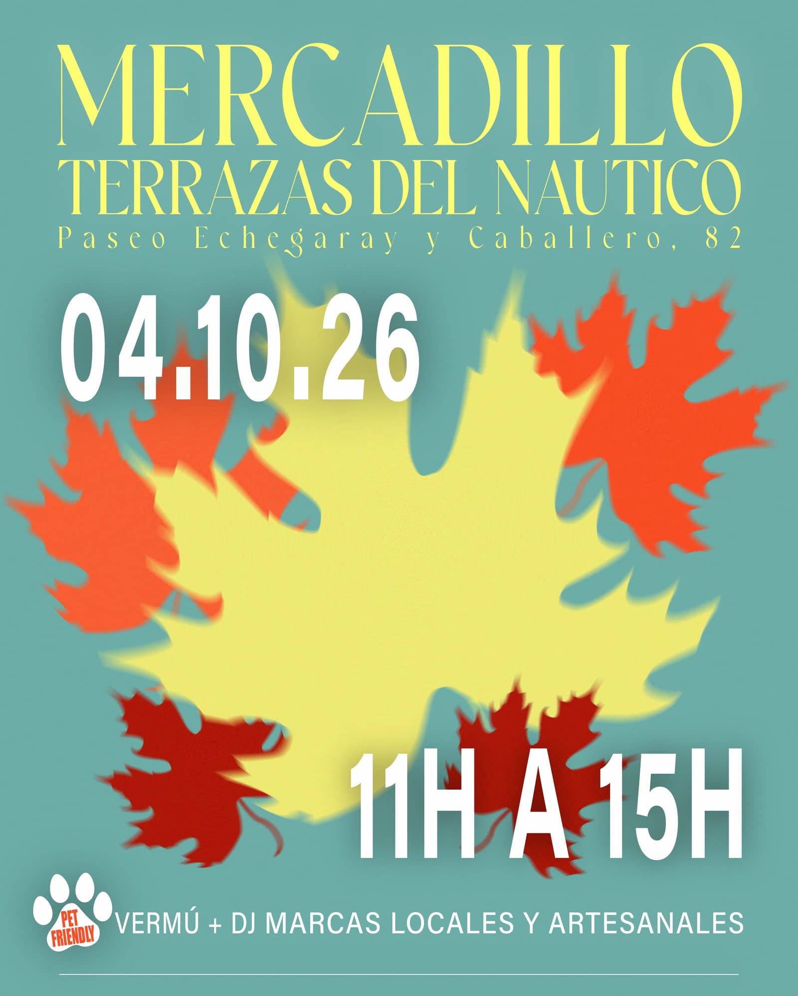 Cartel de Mercadillo del Náutico pre-Pilares