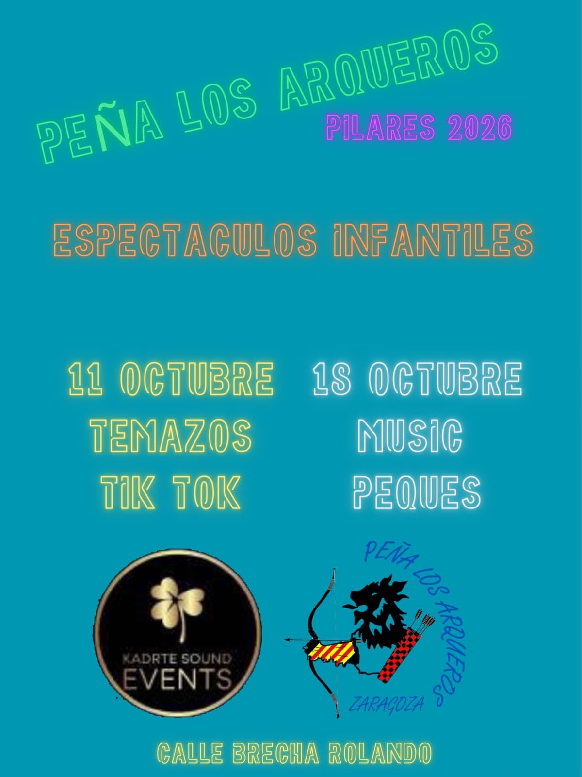 Cartel de Music Peques: espectáculo infantil de la Peña Los Arqueros en Arcosur