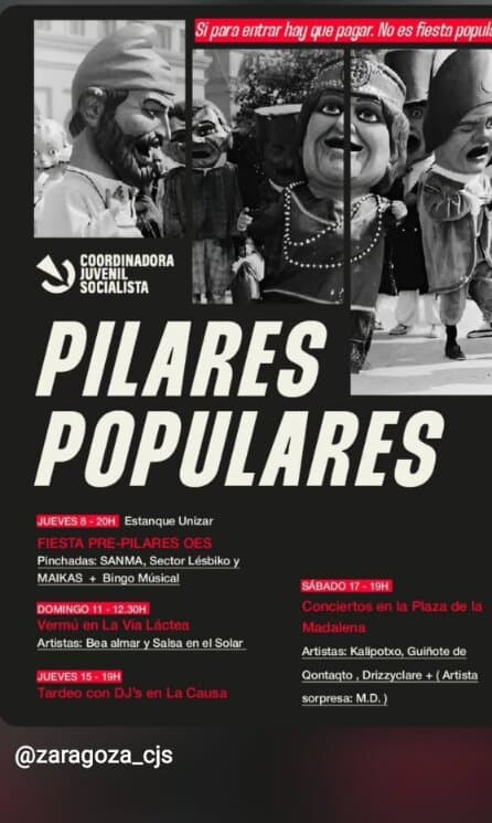 Cartel de Pilares Populares: tardeo con DJs en La Causa