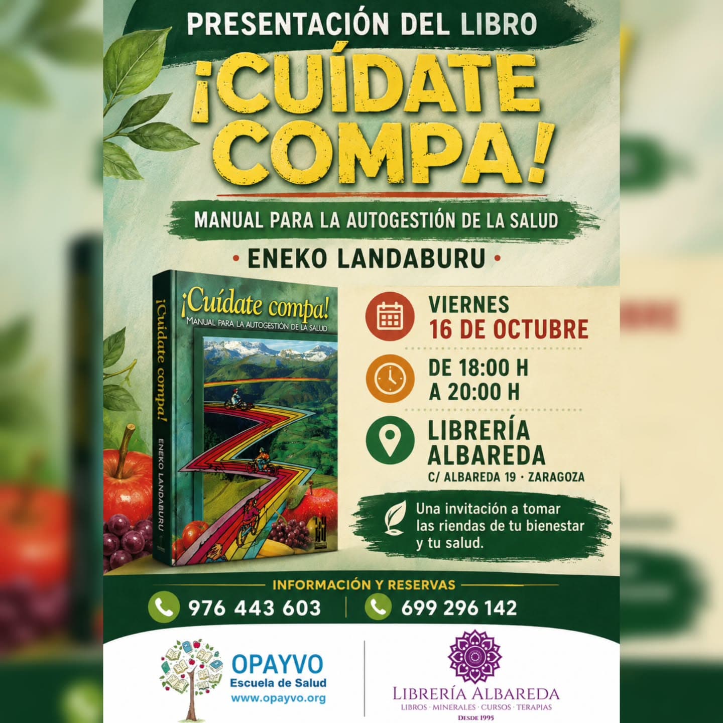 Cartel de Presentación de «¡Cuídate compa!», de Eneko Landaburu