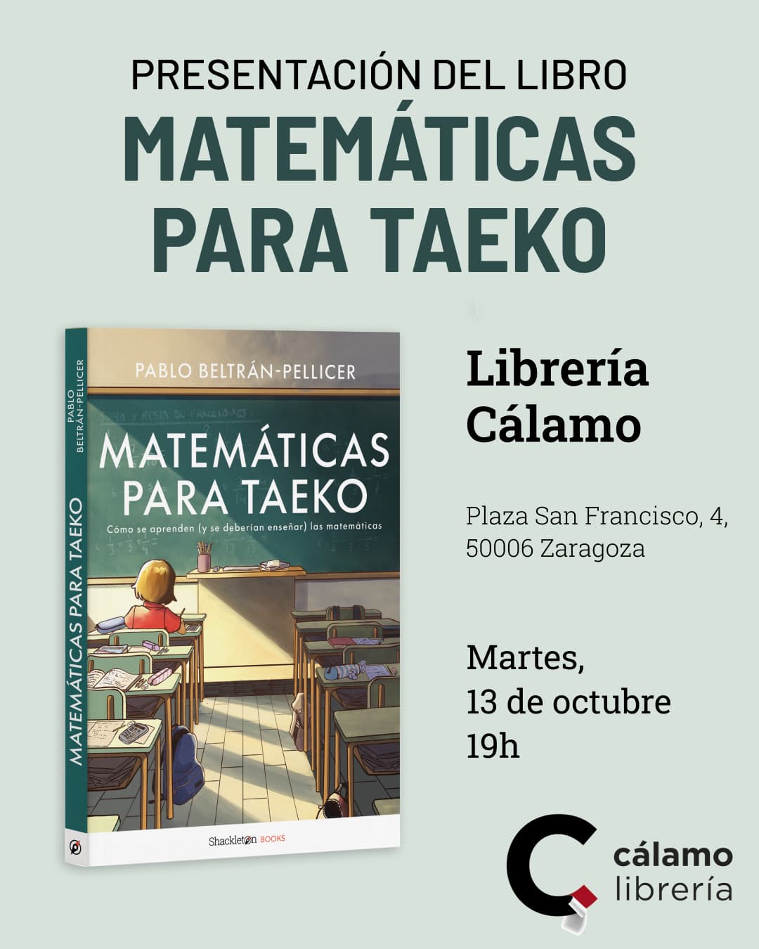 Cartel de Presentación de «Matemáticas para Taeko»