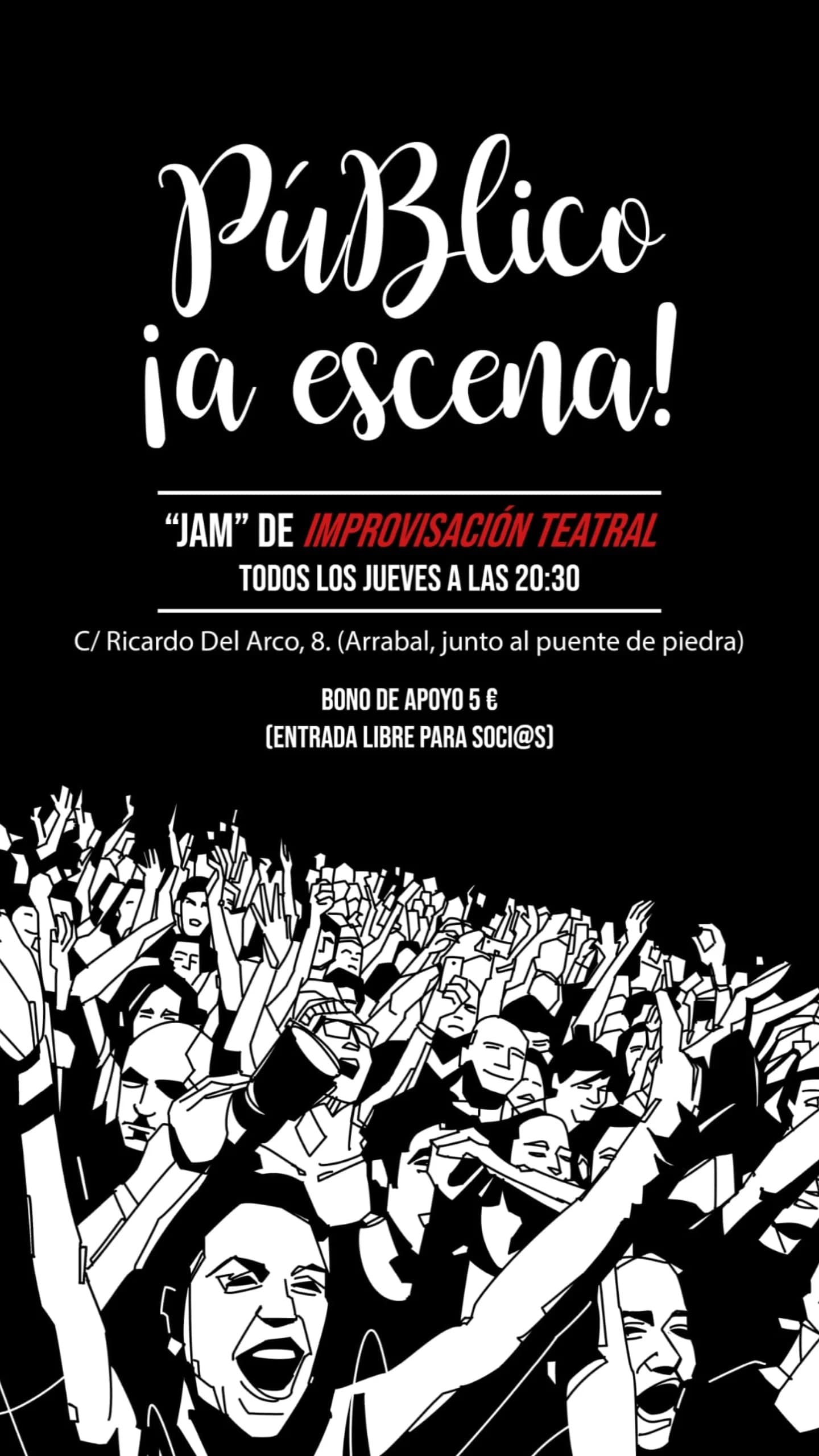 Cartel de Público ¡a escena!: jam de improvisación teatral en Teatro Bicho