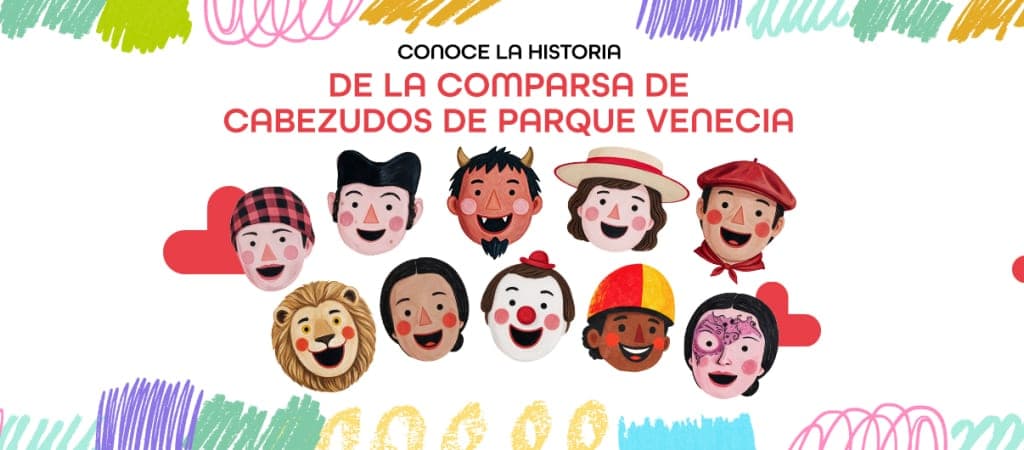 Cartel de Recorrido de la comparsa de cabezudos de Parque Venecia