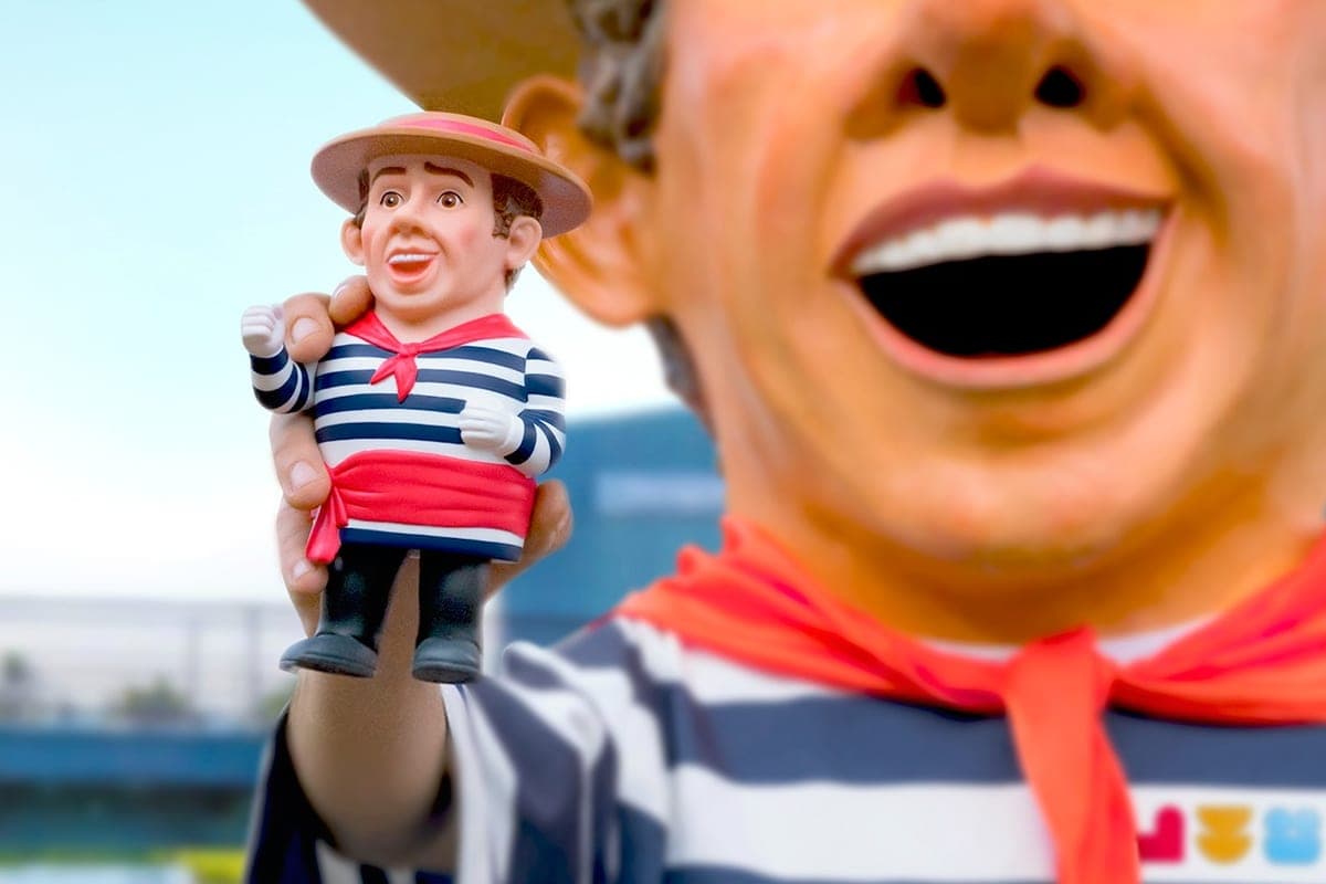 Cartel de Recorrido de los cabezudos de La Química con el cabezudo Gondolero