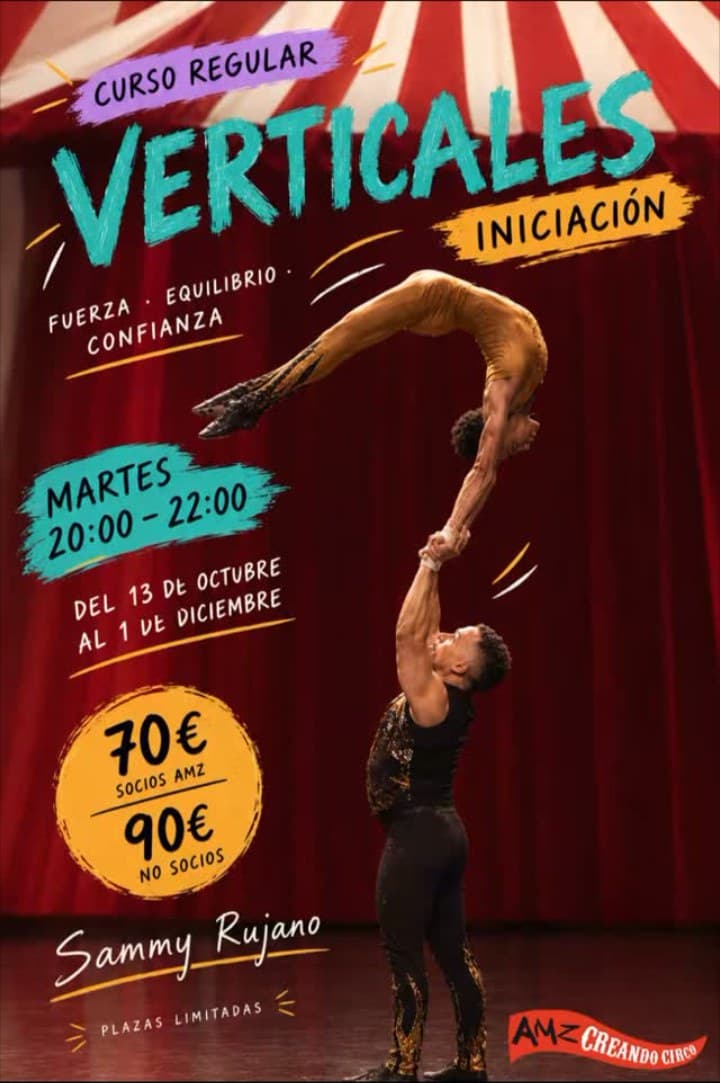 Cartel de Regular de circo: verticales (iniciación) con Sammy Rujano