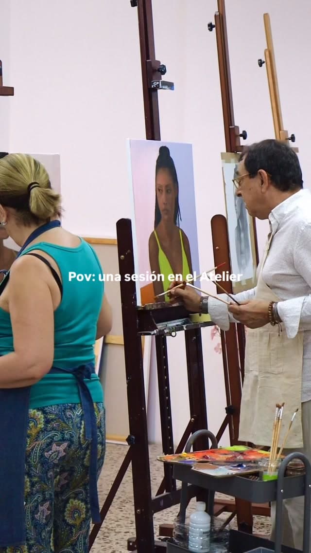 Cartel de Retrato del natural en Atelier Pina