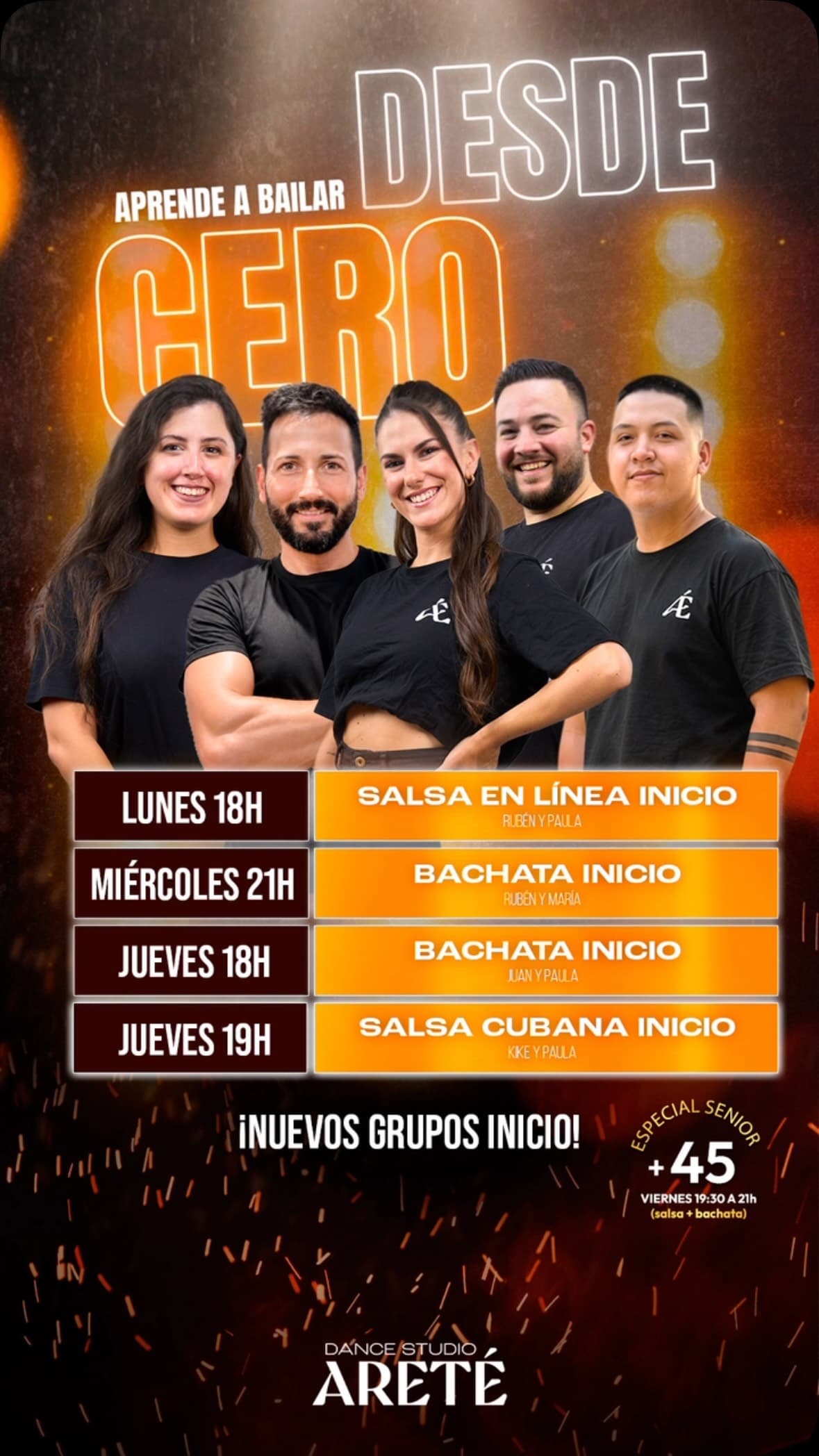 Cartel de Salsa y bachata desde cero en Areté Dance Studio