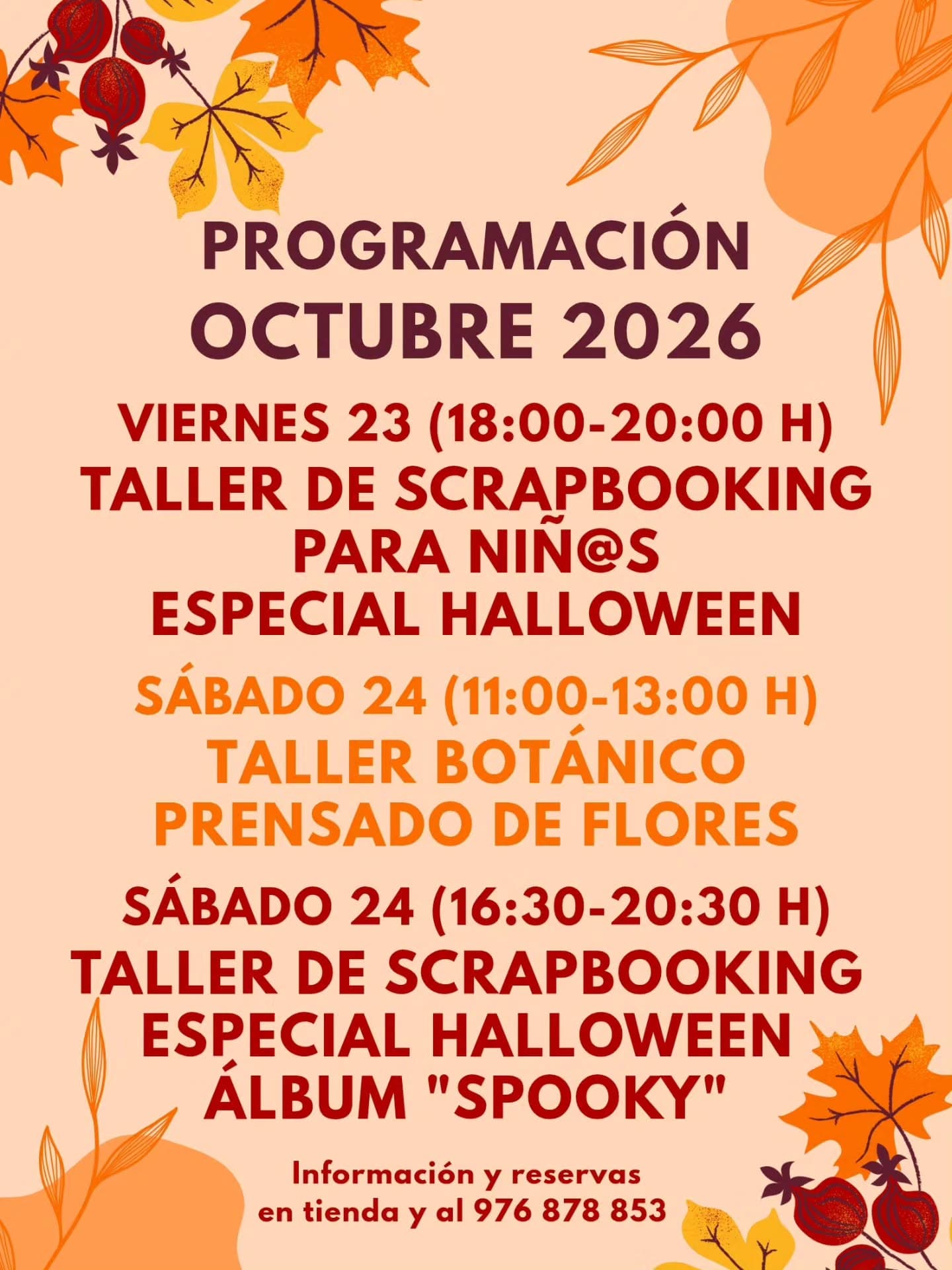 Cartel de Scrapbooking de Halloween para niños en Piedra, Papel y Tijera