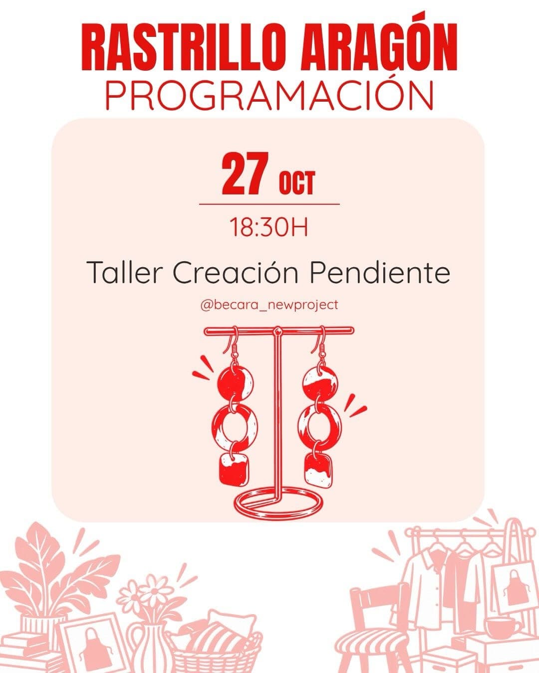 Cartel de Taller «Creación pendiente» en el Rastrillo Aragón