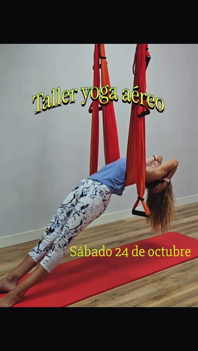 Cartel de Taller de yoga aéreo con Mar Rezusta en Satya