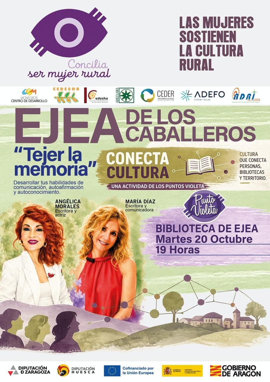 Cartel de Taller literario «Tejer la memoria» en Ejea