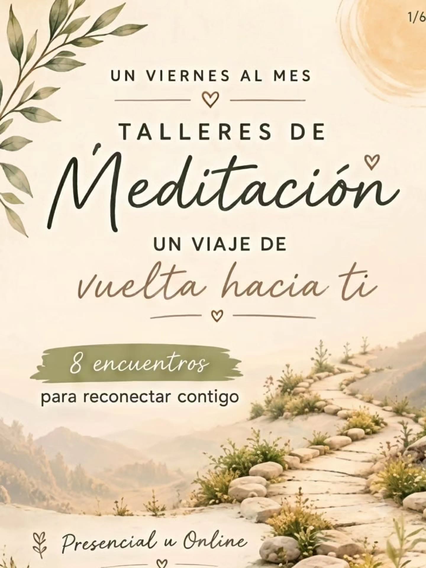 Cartel de «Un viaje de vuelta hacia ti»: meditación un viernes al mes en Satya