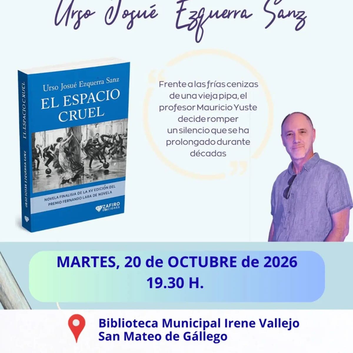 Cartel de Urso Josué Ezquerra Sanz presenta «El espacio cruel»