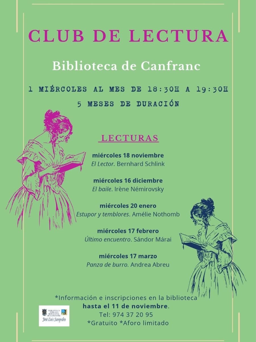 Cartel de Club de lectura de la Biblioteca de Canfranc