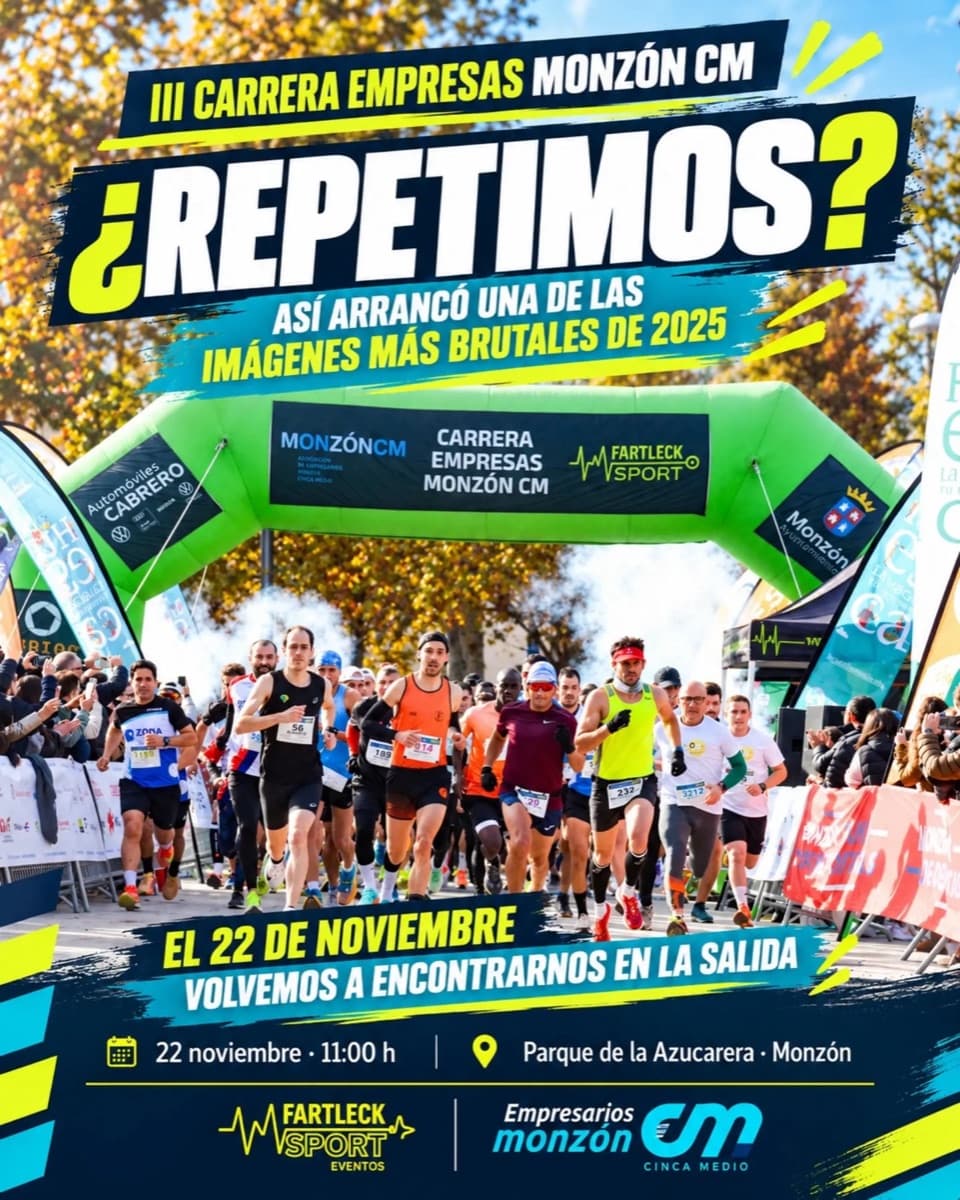 Cartel de III Carrera Empresas Monzón CM