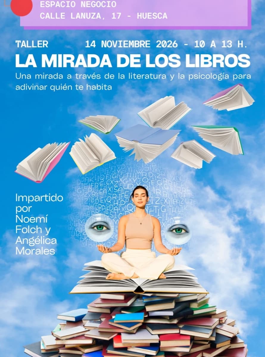Cartel de Taller «La mirada de los libros», con Noemí Folch y Angélica Morales