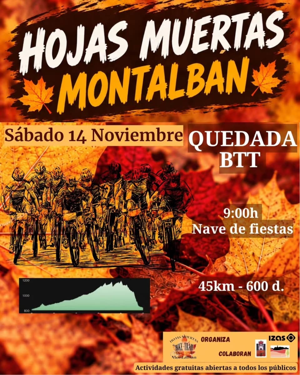 Cartel de Hojas Muertas Montalbán: quedada BTT