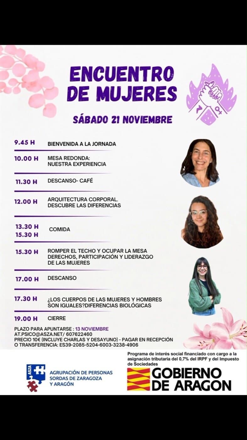 Cartel de Encuentro de mujeres sordas en ASZA