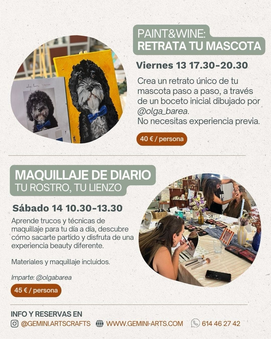 Cartel de Paint & Wine: retrata tu mascota en Gemini