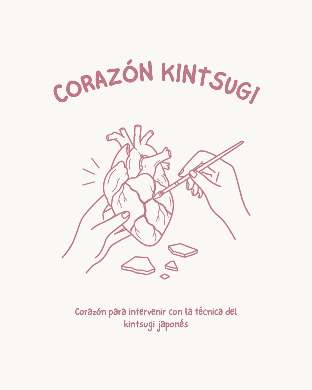 Cartel de Taller: corazón kintsugi