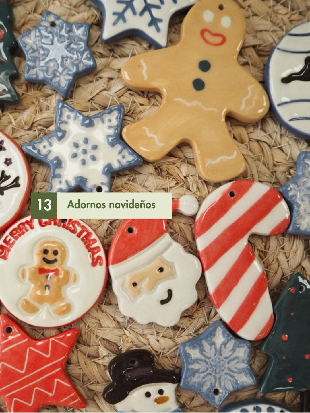 Cartel de Taller de cerámica en La Bottega di Pali: adornos navideños