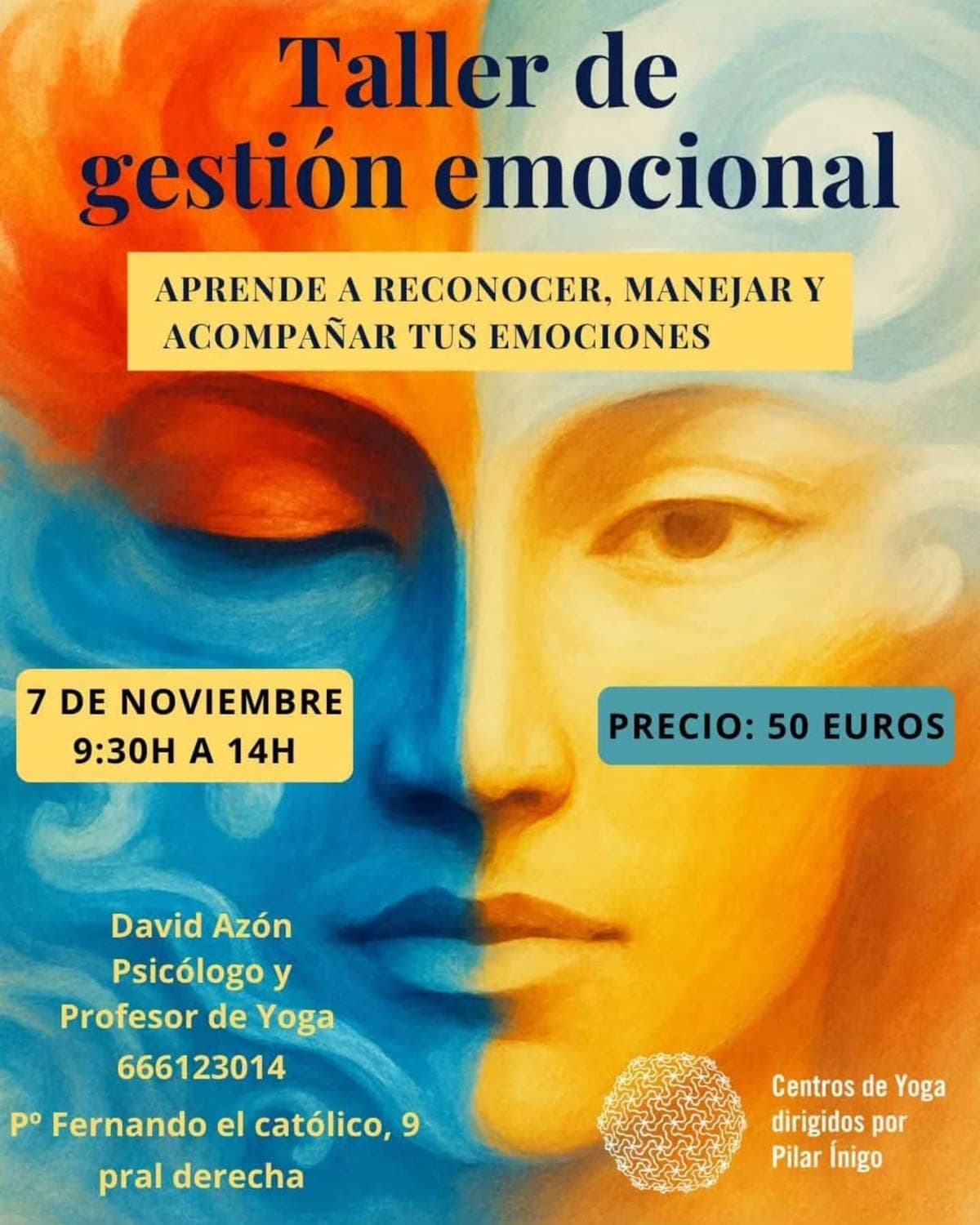 Cartel de Taller de gestión emocional con David Azón