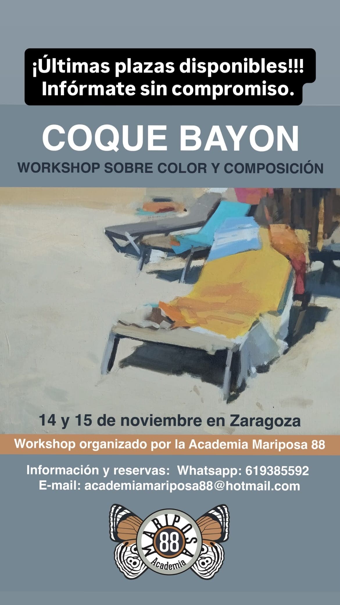 Cartel de Workshop de color y composición con Coque Bayón