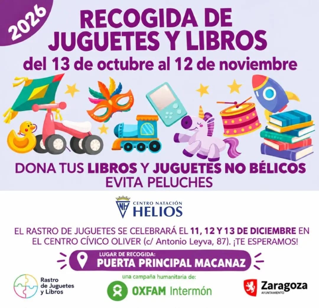 Cartel de Rastro de Juguetes y Libros a beneficio de Oxfam Intermón