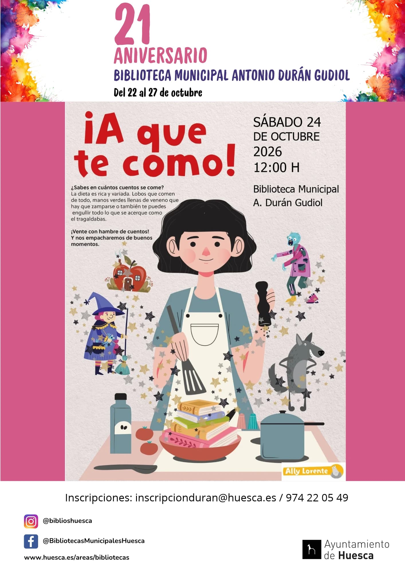 Cartel de Cuentacuentos infantil ¡A que te como!