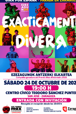 Cartel de Exacticamente Diversa . Premio Max Aficionado 2026