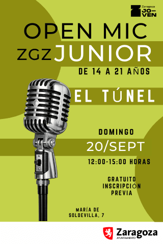 Cartel de Open Mic ZGZ Junior