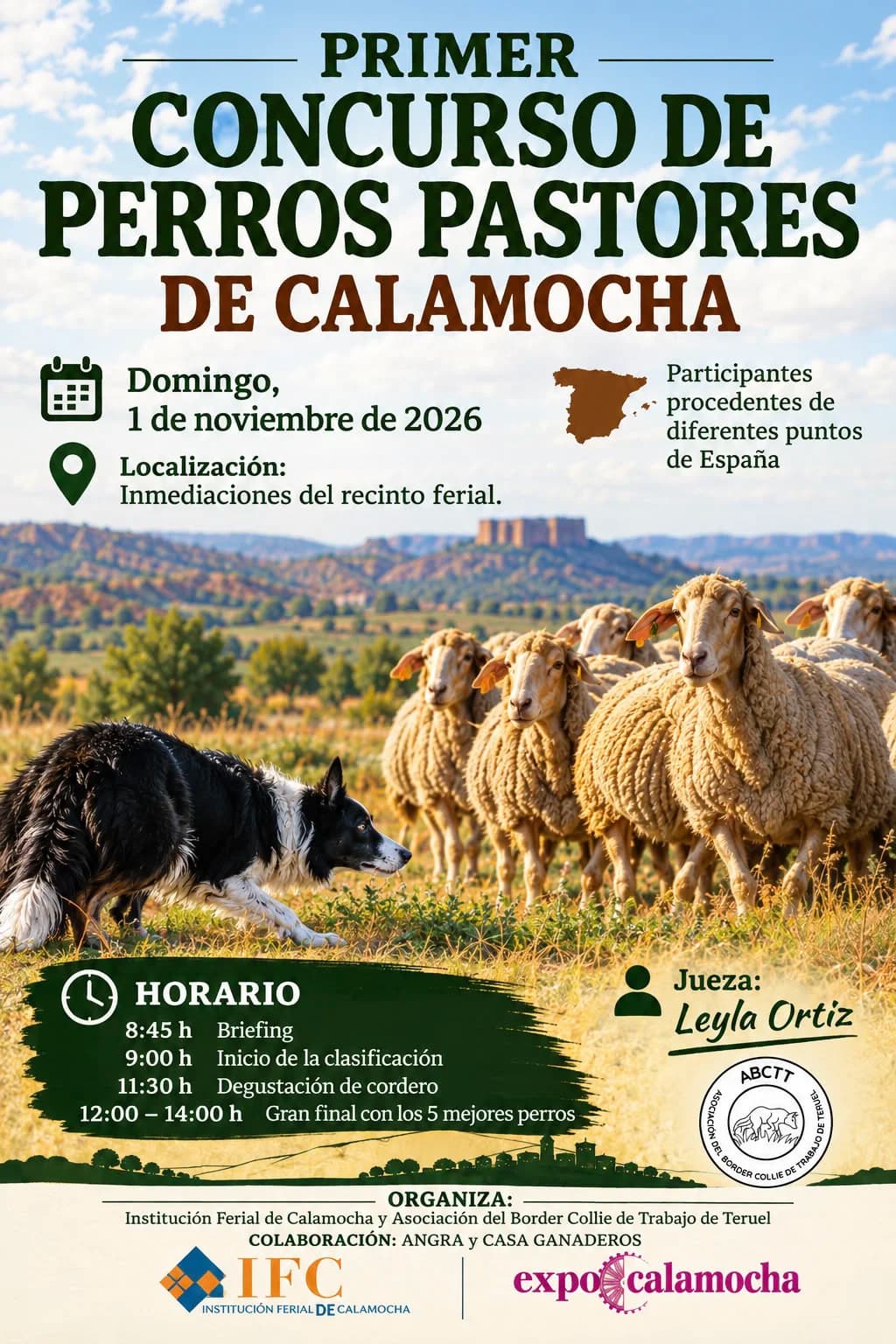 Cartel de I Concurso de Perros Pastores de Calamocha