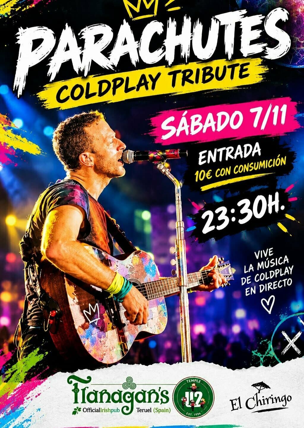 Cartel de Parachutes, tributo a Coldplay