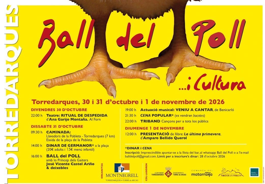 Cartel de Ball del Poll y cultura en Torre de Arcas
