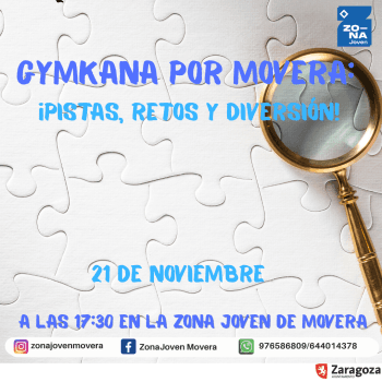 Cartel de Gymkana por Movera: ¡Pistas, retos y diversión!